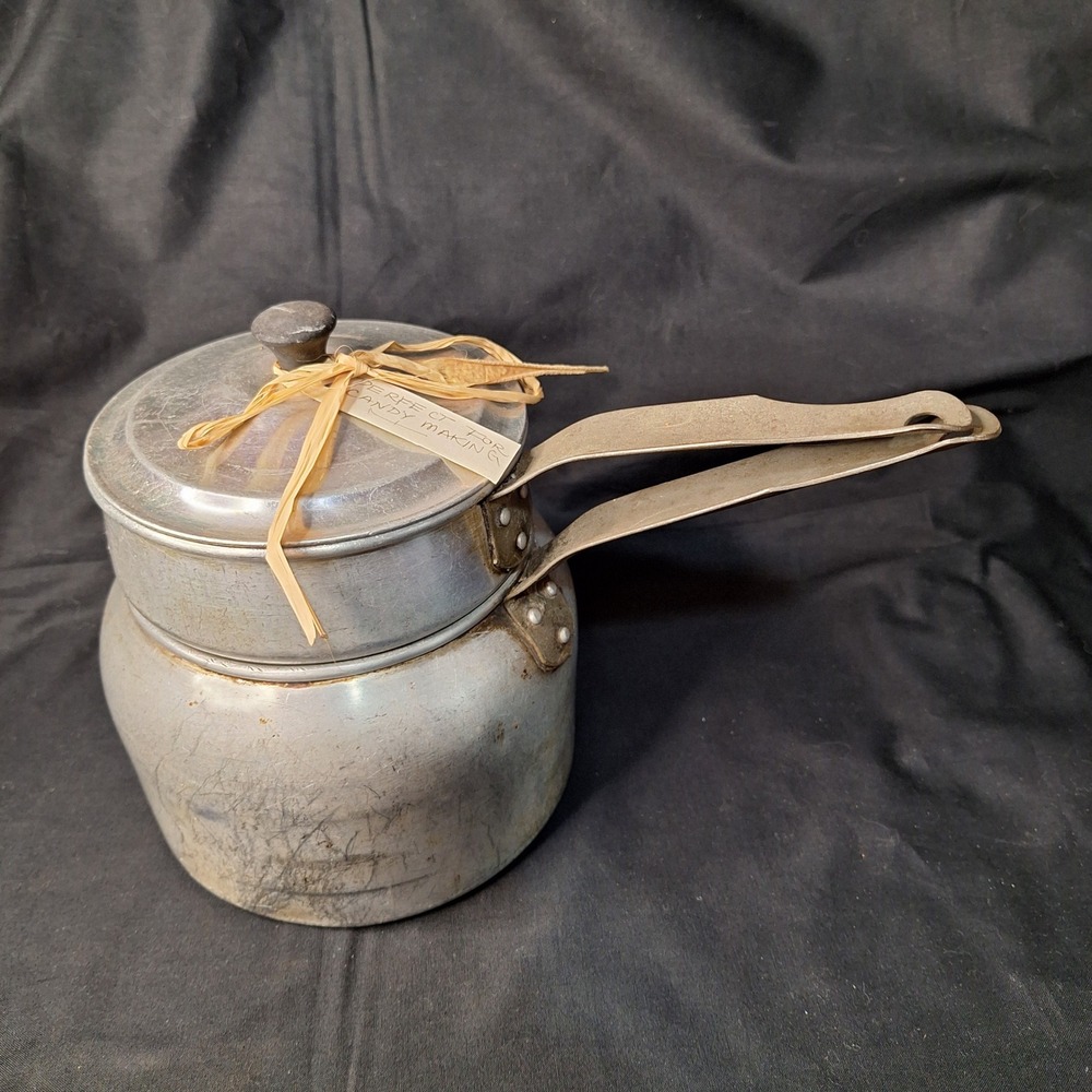 Vintage Wear-Ever Aluminum Double Boiler 3 Piece Set Candy Making‎ Pot USA Made
